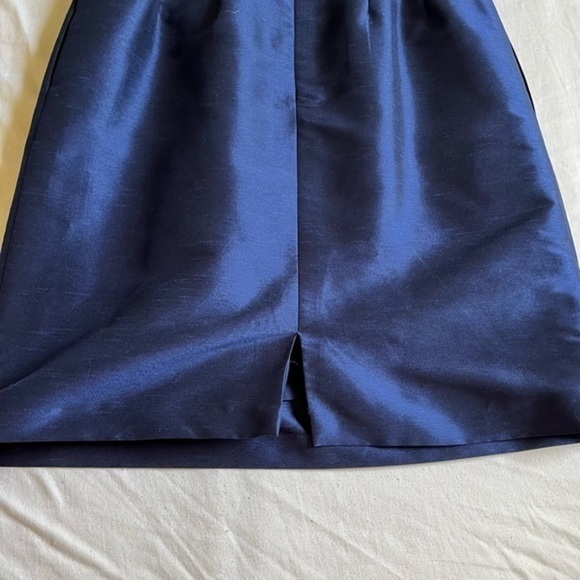 Alfred Sung Women’s Navy High Neck Cocktail Dress with Bow - Picture 8 of 13